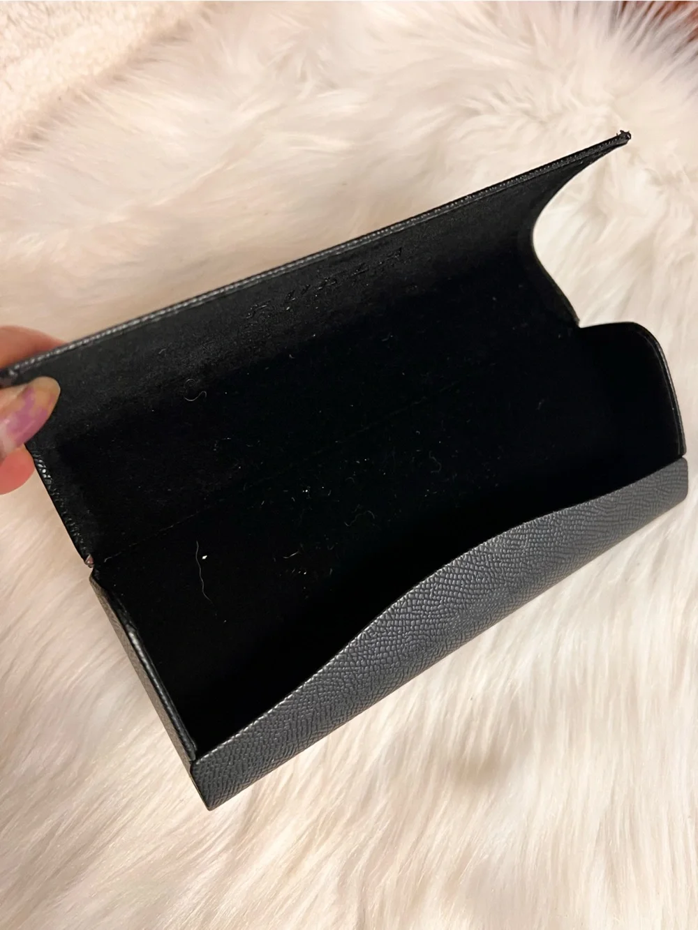 Furla Black Textured Eyeglass Case